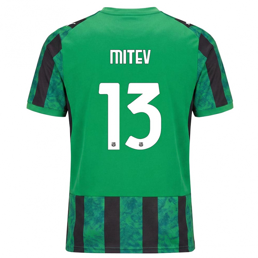 גברים כדורגל Nikola Mitev #13 ירוק שחור לבן ג'רזי ביתית 2026/27