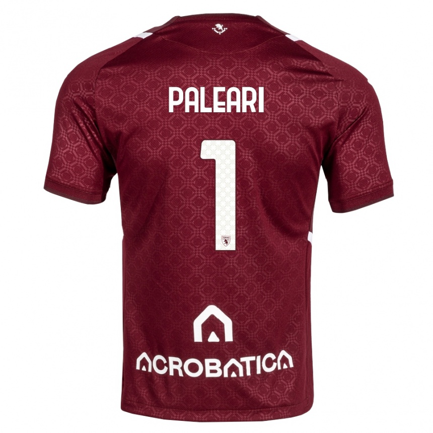 גברים כדורגל Alberto Paleari #1 בורדו לבן ג'רזי ביתית 2026/27