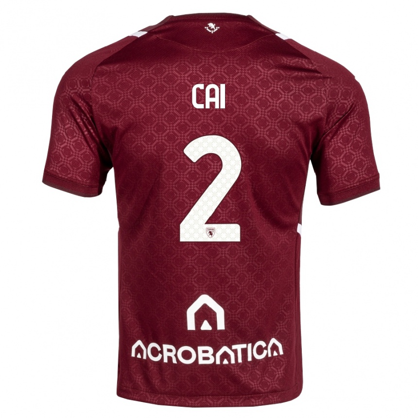 גברים כדורגל Federico Cai #2 בורדו לבן ג'רזי ביתית 2026/27