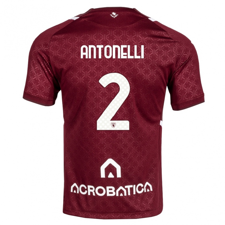 גברים כדורגל Moise Antonelli #2 בורדו לבן ג'רזי ביתית 2026/27