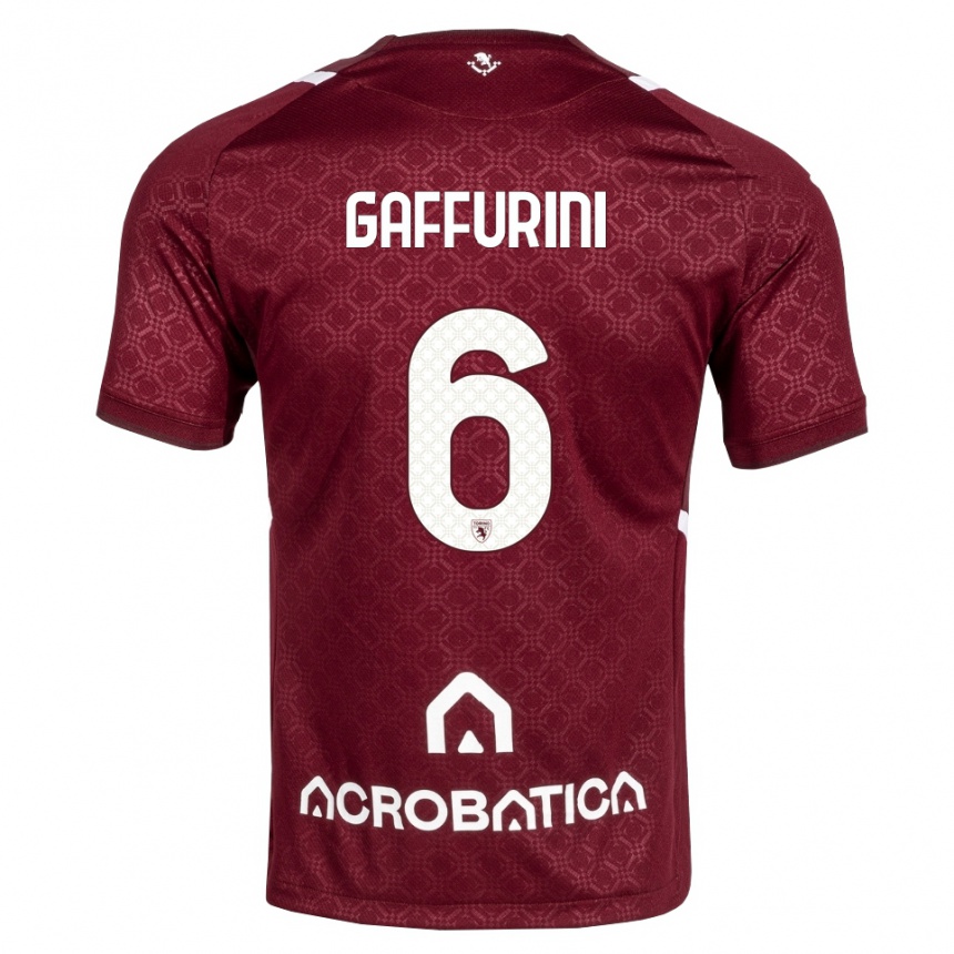 גברים כדורגל Davide Gaffurini #6 בורדו לבן ג'רזי ביתית 2026/27