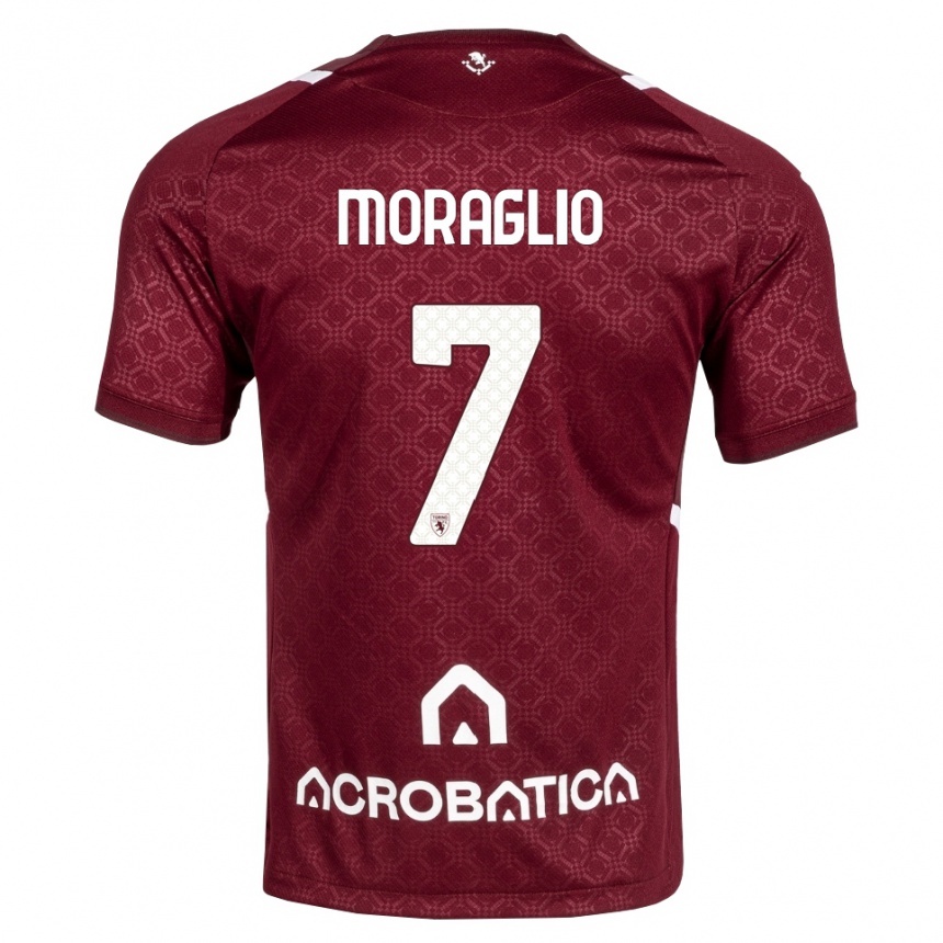 גברים כדורגל Federico Moraglio #7 בורדו לבן ג'רזי ביתית 2026/27