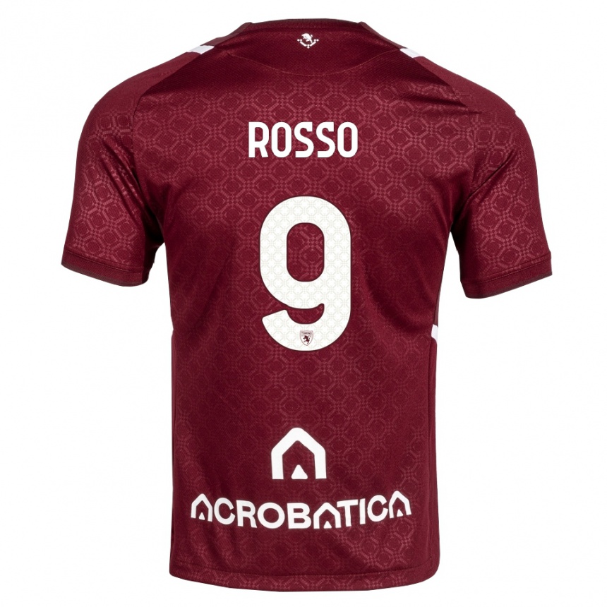 גברים כדורגל אלאונורה רוסו #9 בורדו לבן ג'רזי ביתית 2026/27