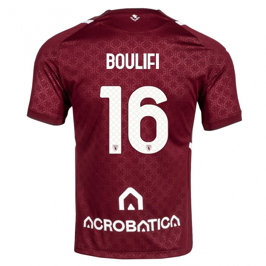 גברים כדורגל Youssef Boulifi #16 בורדו לבן ג'רזי ביתית 2026/27