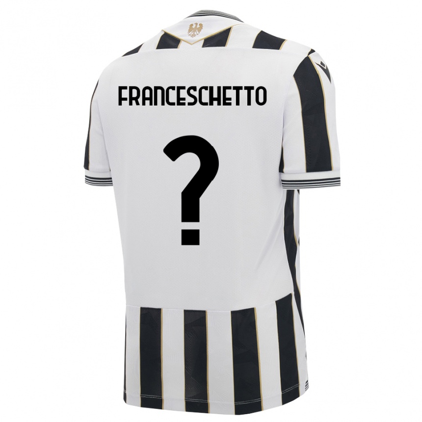 גברים כדורגל Mattia Franceschetto #0 שחור לבן ורוד ג'רזי ביתית 2026/27