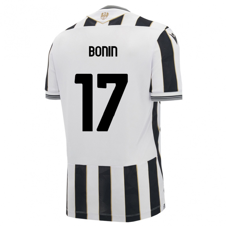 גברים כדורגל Luca Bonin #17 שחור לבן ורוד ג'רזי ביתית 2026/27