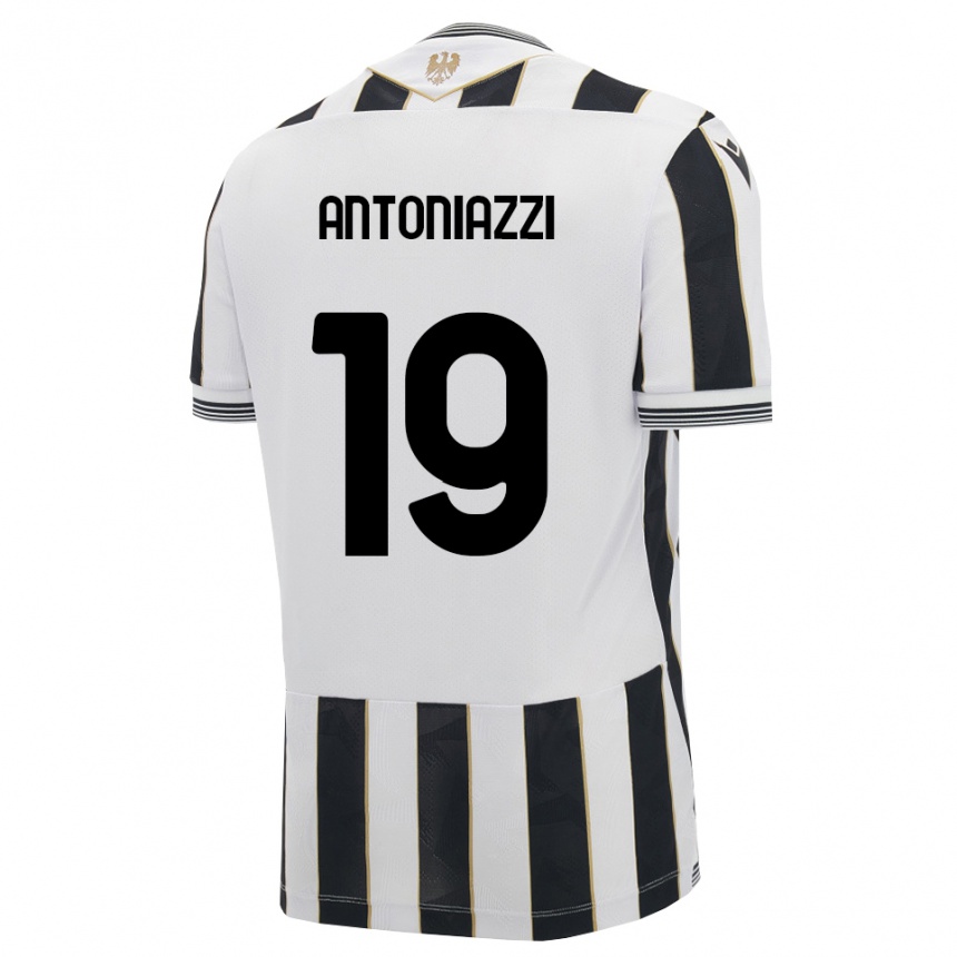 גברים כדורגל Samuele Antoniazzi #19 שחור לבן ורוד ג'רזי ביתית 2026/27