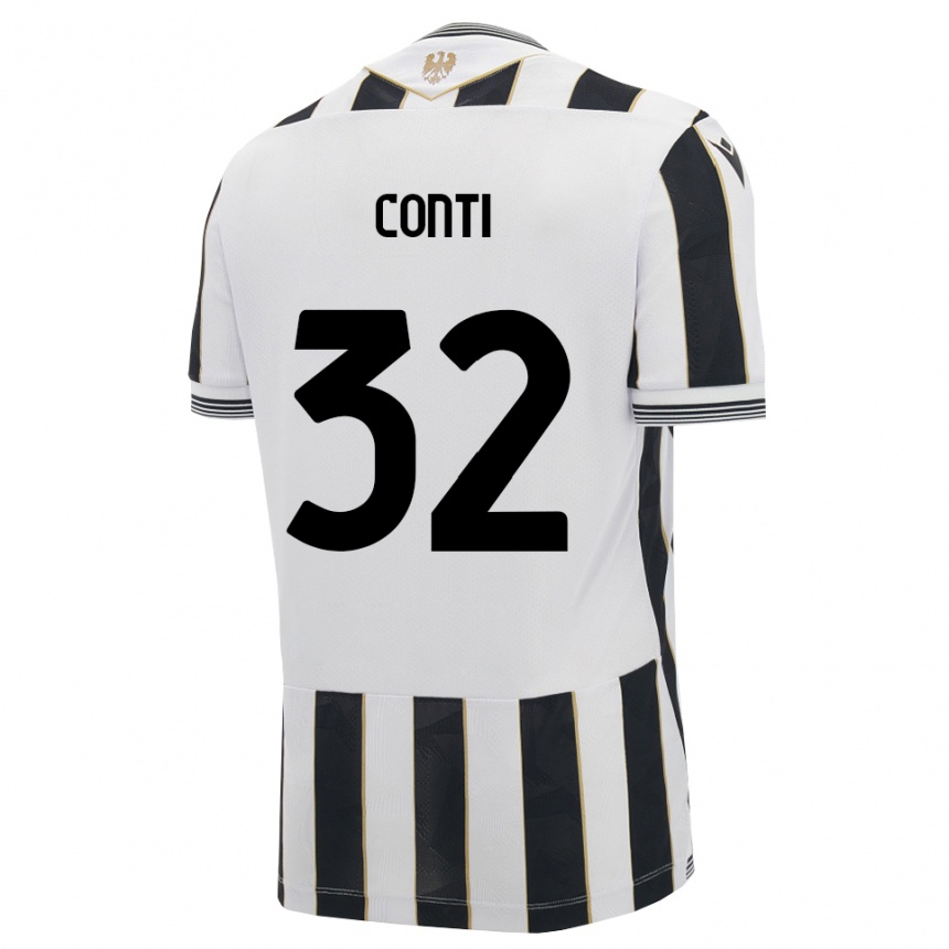 גברים כדורגל Manuel Conti #32 שחור לבן ורוד ג'רזי ביתית 2026/27
