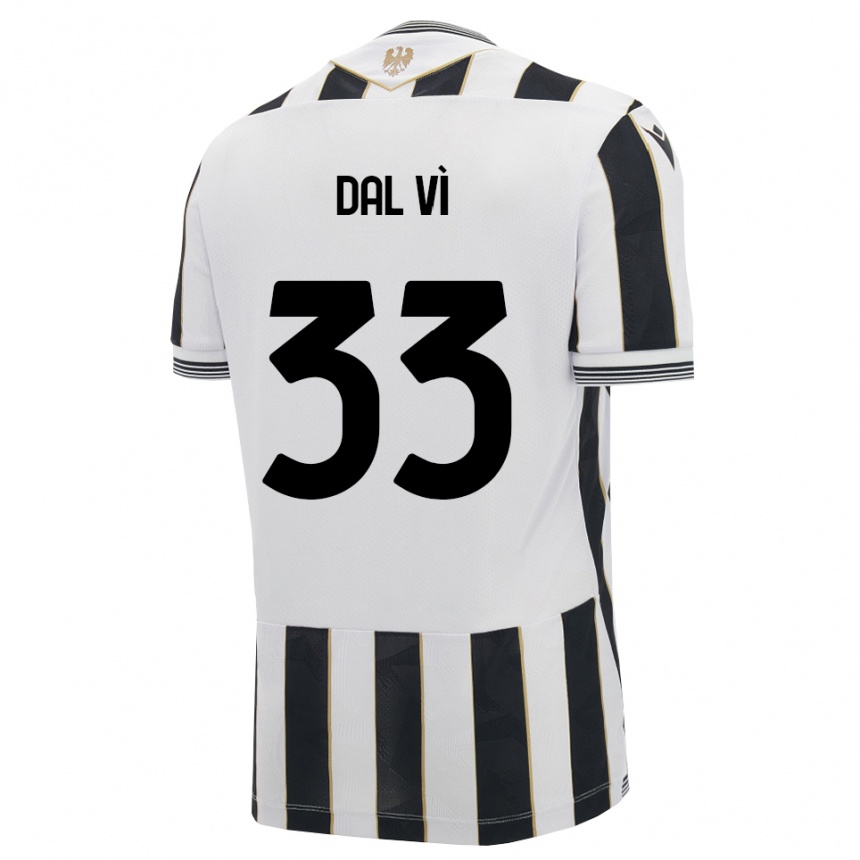 גברים כדורגל Matteo Dal Vì #33 שחור לבן ורוד ג'רזי ביתית 2026/27