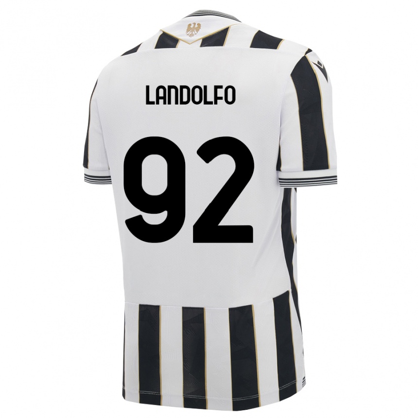 גברים כדורגל Tommaso Landolfo #92 שחור לבן ורוד ג'רזי ביתית 2026/27