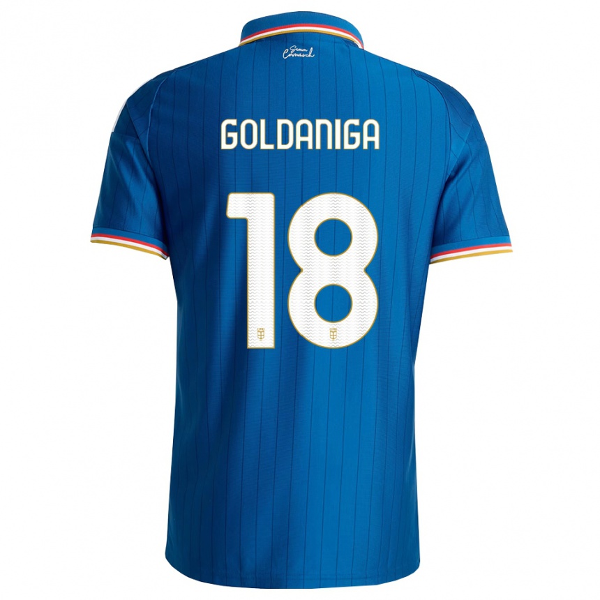 גברים כדורגל Edoardo Goldaniga #18 כחול לבן אדום ג'רזי ביתית 2026/27 גברים כדורגל Edoardo Goldaniga #18 כחול לבן אדום ג'רזי ביתית 2026/27