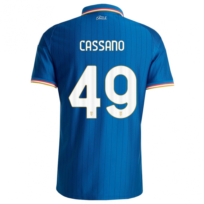 גברים כדורגל Riccardo Cassano #49 כחול לבן אדום ג'רזי ביתית 2026/27
