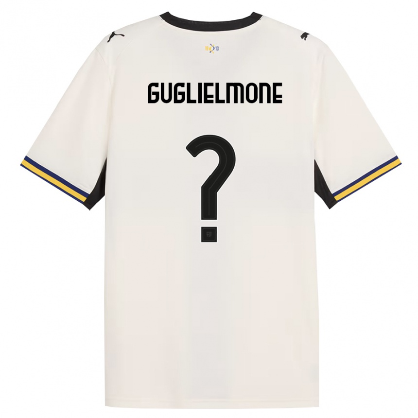 גברים כדורגל Giovanni Guglielmone #0 לבן מבריק שחור צהוב ג'רזי ביתית 2026/27