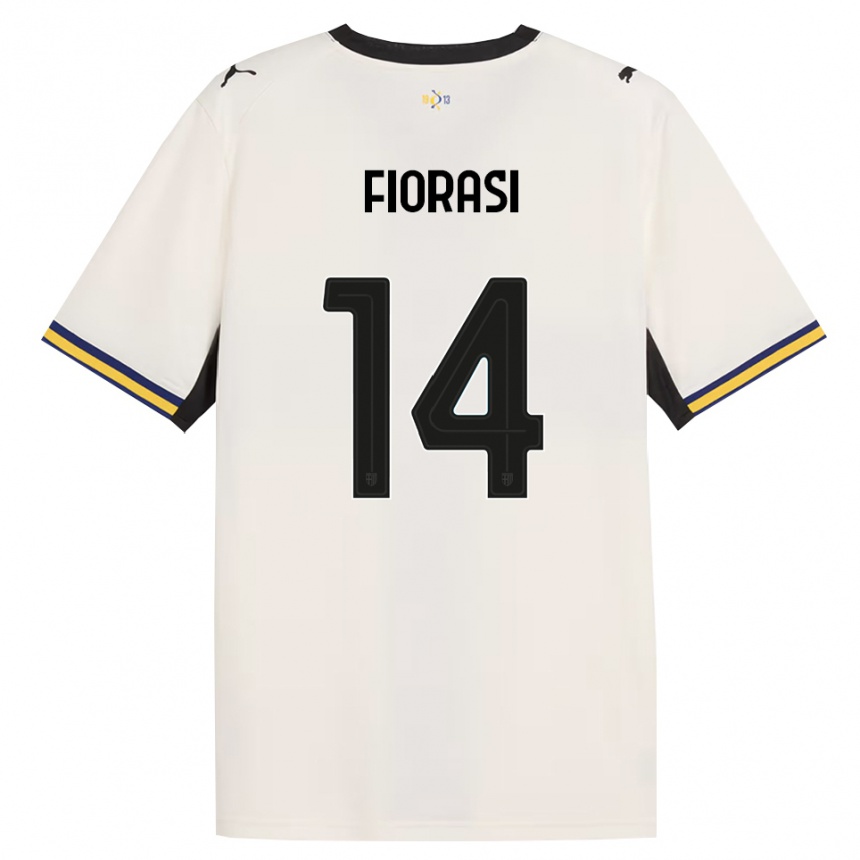 גברים כדורגל Pietro Fiorasi #14 לבן מבריק שחור צהוב ג'רזי ביתית 2026/27