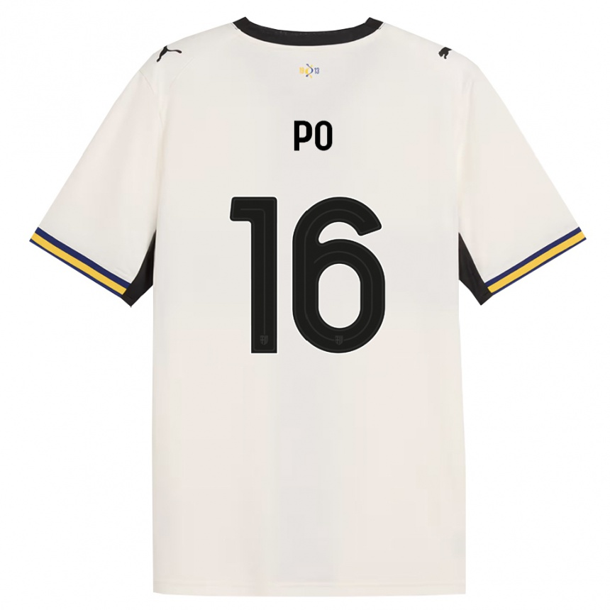 גברים כדורגל Federico Po #16 לבן מבריק שחור צהוב ג'רזי ביתית 2026/27 גברים כדורגל Federico Po #16 לבן מבריק שחור צהוב ג'רזי ביתית 2026/27