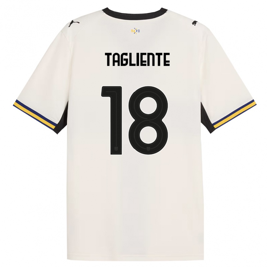 גברים כדורגל Anthony Tagliente #18 לבן מבריק שחור צהוב ג'רזי ביתית 2026/27