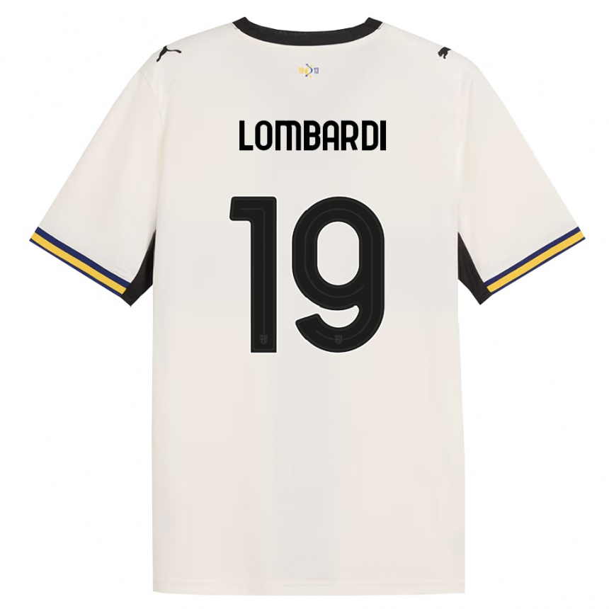גברים כדורגל Gabriel Lombardi #19 לבן מבריק שחור צהוב ג'רזי ביתית 2026/27