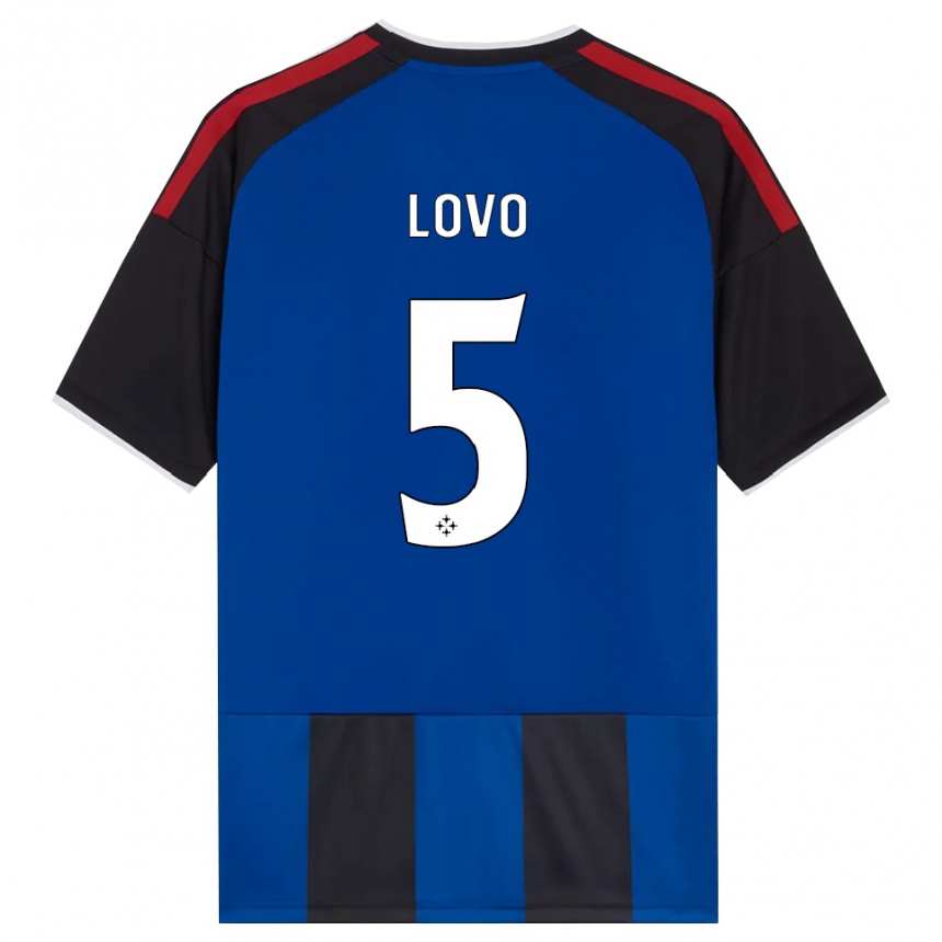 גברים כדורגל Pietro Lovo #5 כחול שחור אדום לבן ג'רזי ביתית 2026/27
