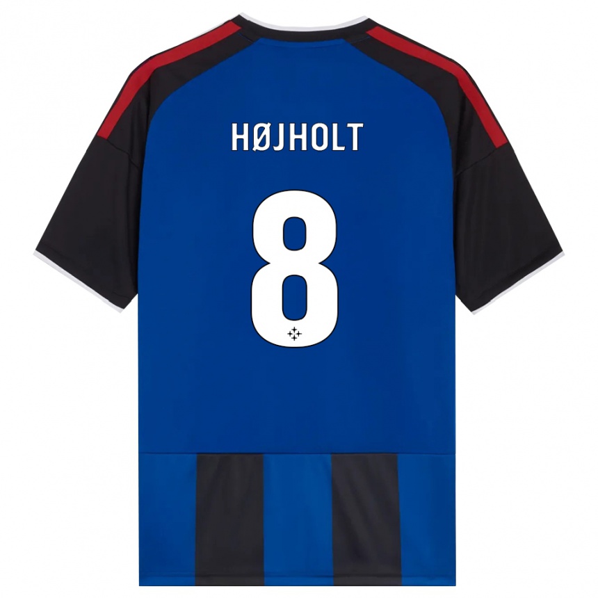 גברים כדורגל Malthe Højholt #8 כחול שחור אדום לבן ג'רזי ביתית 2026/27 גברים כדורגל Malthe Højholt #8 כחול שחור אדום לבן ג'רזי ביתית 2026/27