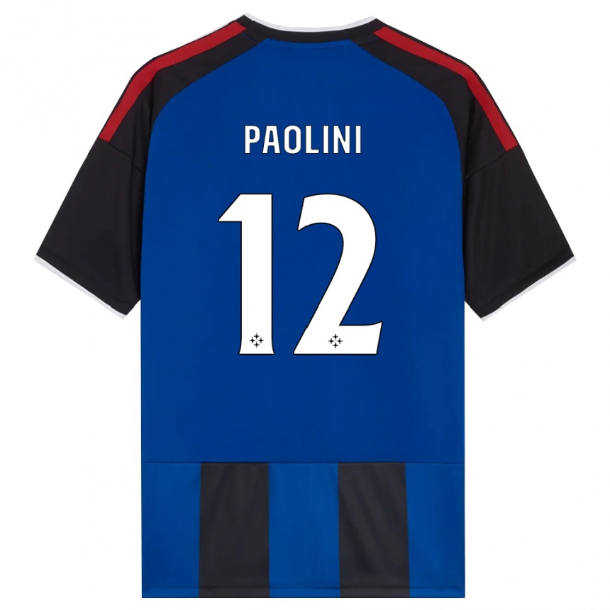 גברים כדורגל Andrea Paolini #12 כחול שחור אדום לבן ג'רזי ביתית 2026/27