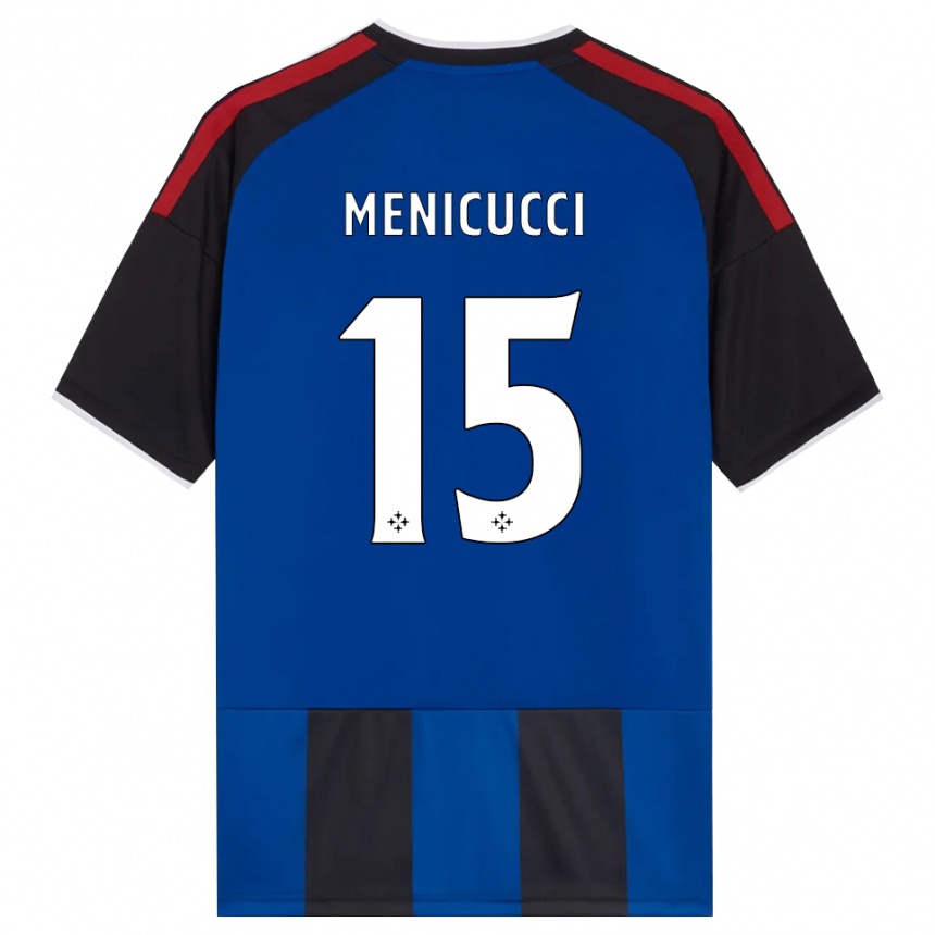 גברים כדורגל Edoardo Menicucci #15 כחול שחור אדום לבן ג'רזי ביתית 2026/27