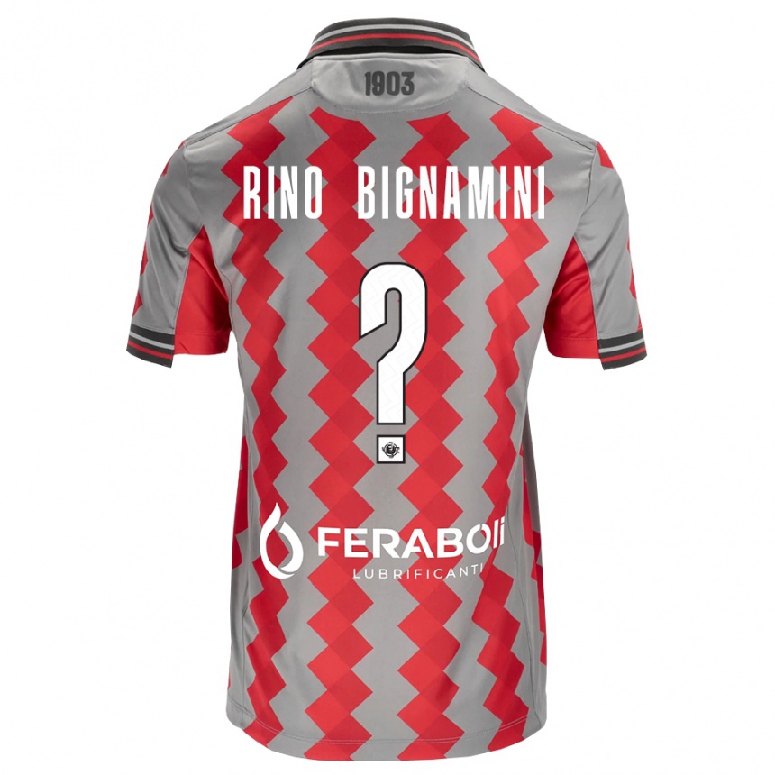 גברים כדורגל Filippo Rino Bignamini #0 אפור אדום לבן ג'רזי ביתית 2026/27