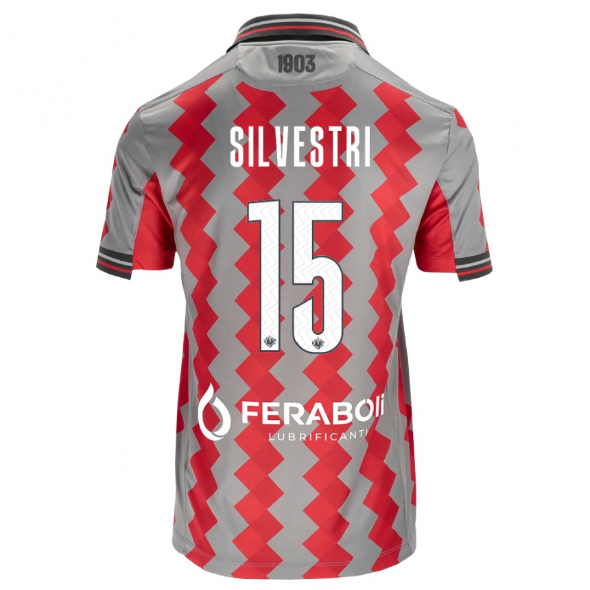 גברים כדורגל Cristiano Silvestri #15 אפור אדום לבן ג'רזי ביתית 2026/27