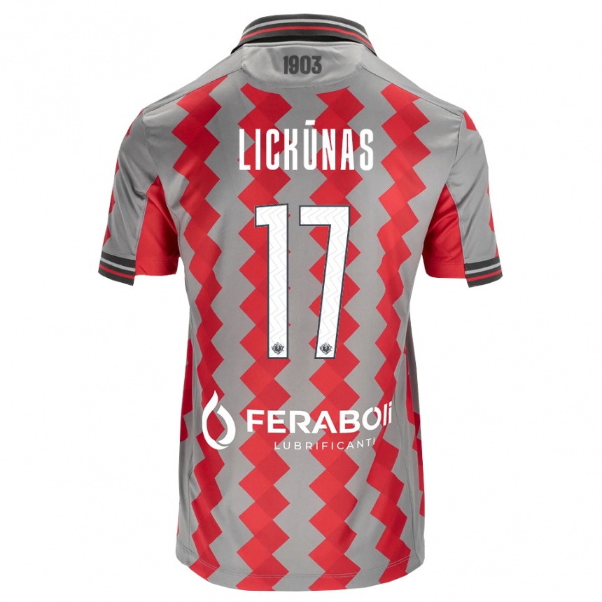 גברים כדורגל Adrian Lickūnas #17 אפור אדום לבן ג'רזי ביתית 2026/27