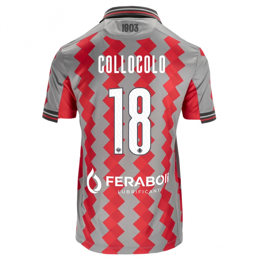 גברים כדורגל Michele Collocolo #18 אפור אדום לבן ג'רזי ביתית 2026/27