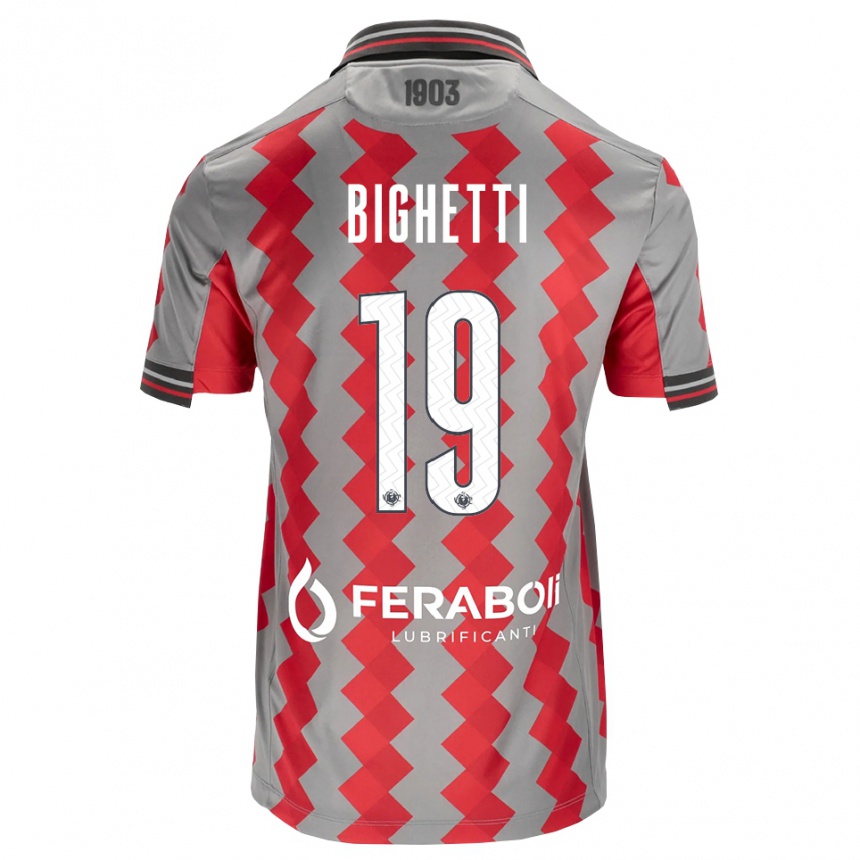 גברים כדורגל Paolo Bighetti #19 אפור אדום לבן ג'רזי ביתית 2026/27