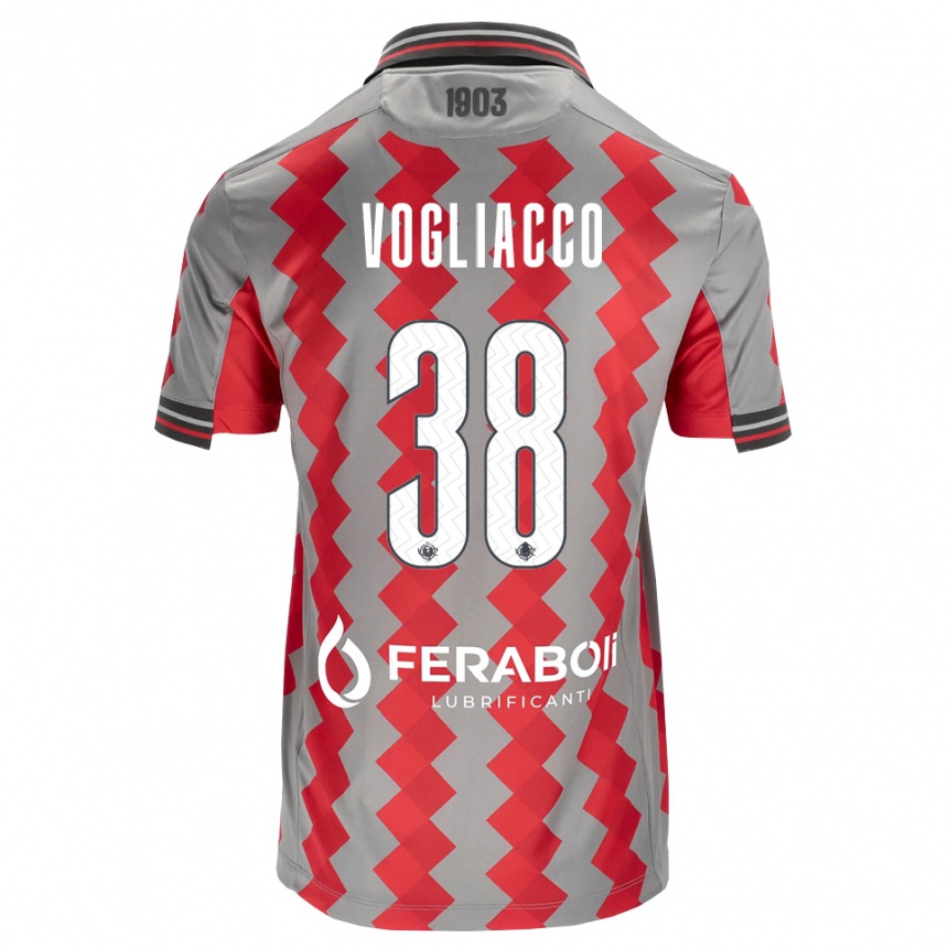 גברים כדורגל Alessandro Vogliacco #38 אפור אדום לבן ג'רזי ביתית 2026/27