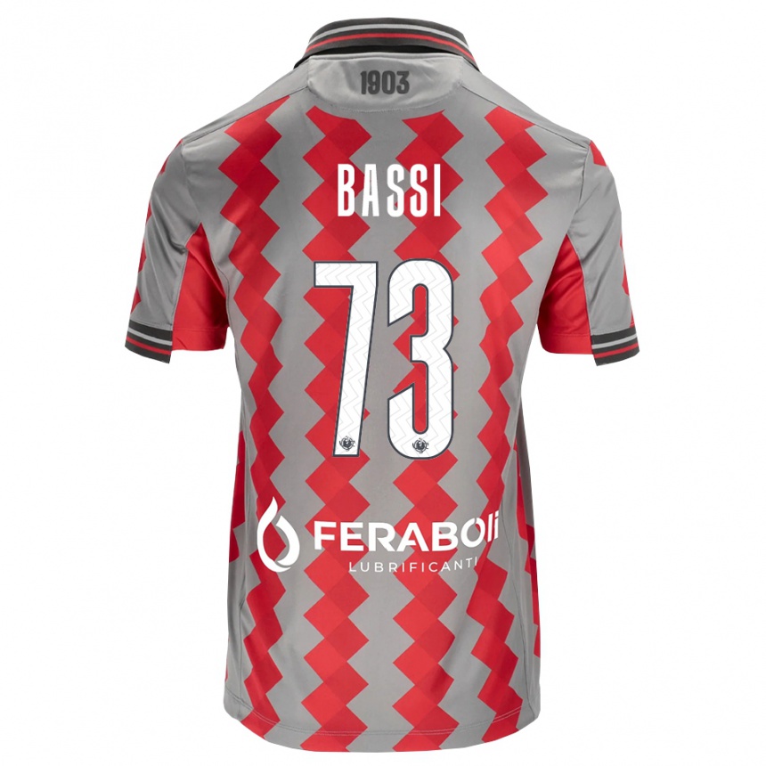 גברים כדורגל Emanuele Bassi #73 אפור אדום לבן ג'רזי ביתית 2026/27