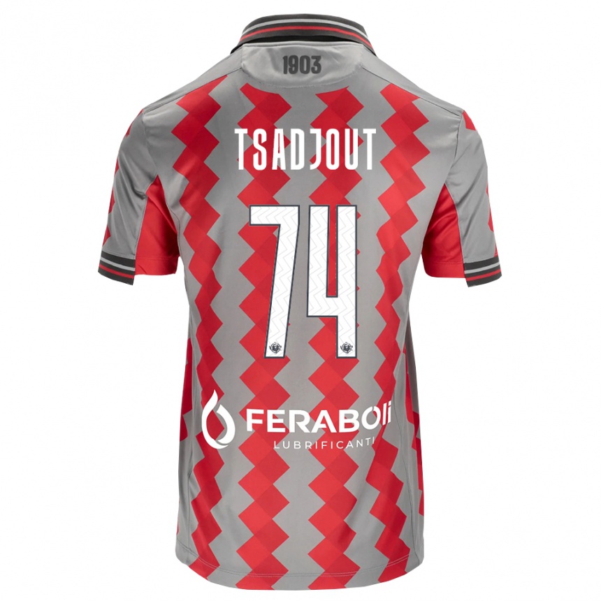 גברים כדורגל Frank Tsadjout #74 אפור אדום לבן ג'רזי ביתית 2026/27