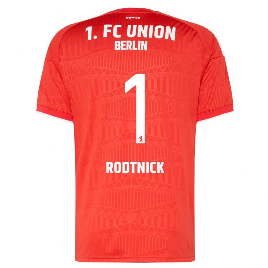 גברים כדורגל Jaden Rodtnick #1 אדום לבן ג'רזי ביתית 2026/27