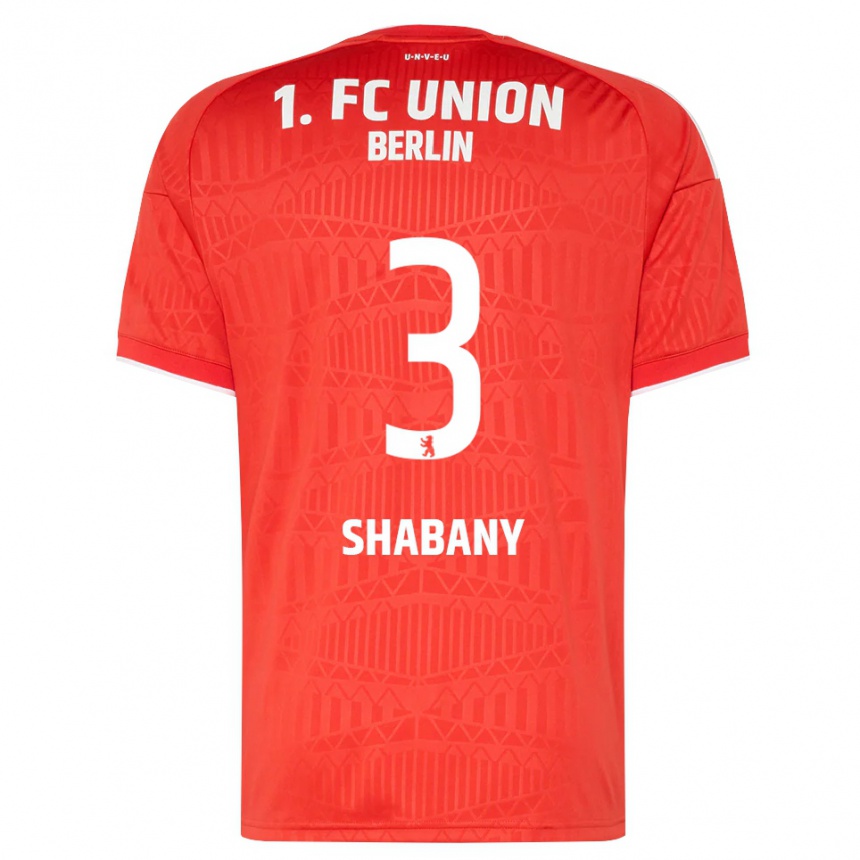 גברים כדורגל Alec Shabany #3 אדום לבן ג'רזי ביתית 2026/27