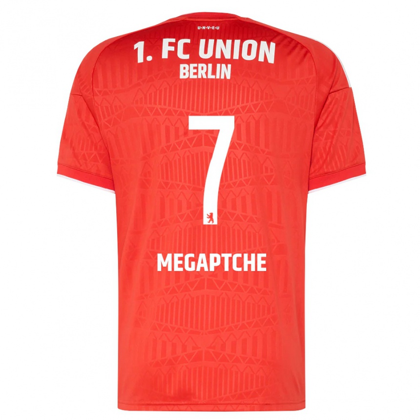 גברים כדורגל Yann Megaptche #7 אדום לבן ג'רזי ביתית 2026/27