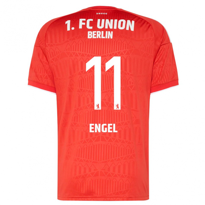 גברים כדורגל Oskar Engel #11 אדום לבן ג'רזי ביתית 2026/27