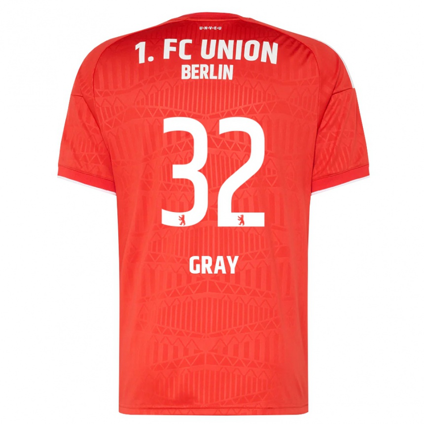 גברים כדורגל Mekhi Gray #32 אדום לבן ג'רזי ביתית 2026/27 גברים כדורגל Mekhi Gray #32 אדום לבן ג'רזי ביתית 2026/27