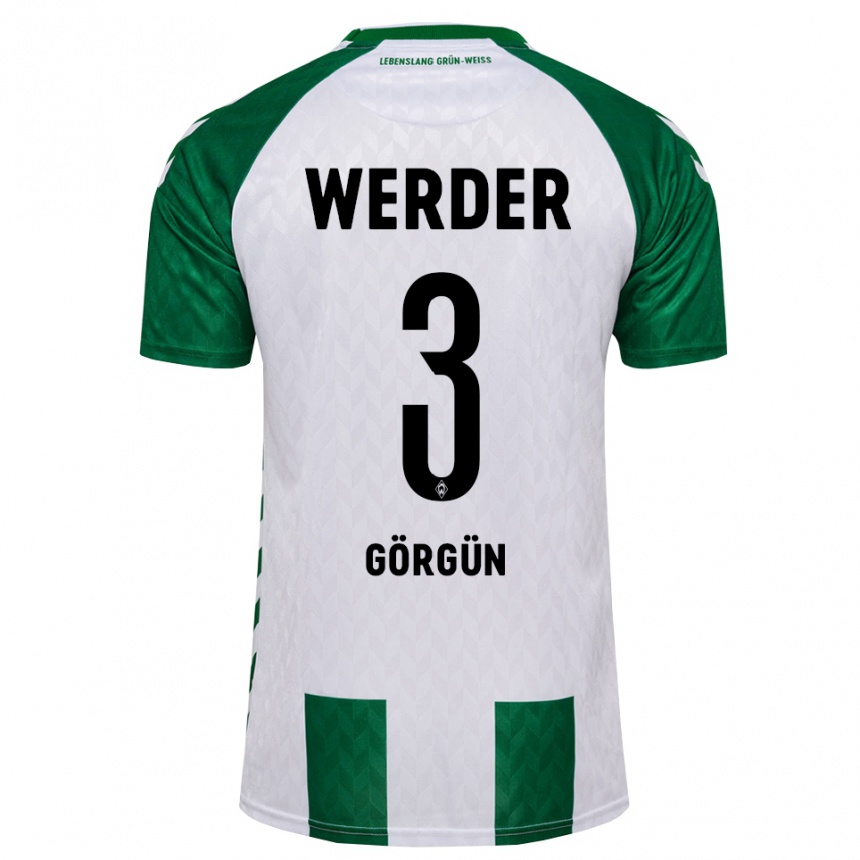 גברים כדורגל Deniz-Erdem Görgün #3 ירוק לבן ג'רזי ביתית 2026/27