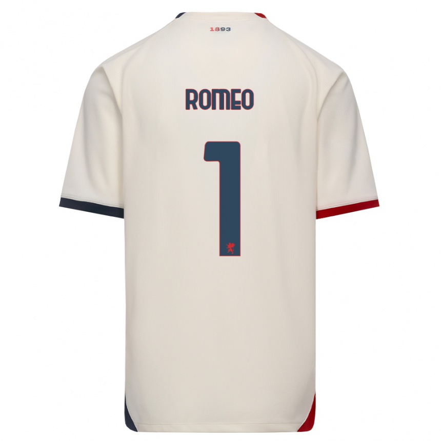גברים כדורגל Emanuele Romeo #1 לבן מבריק אדום הרחק ג'רזי 2026/27