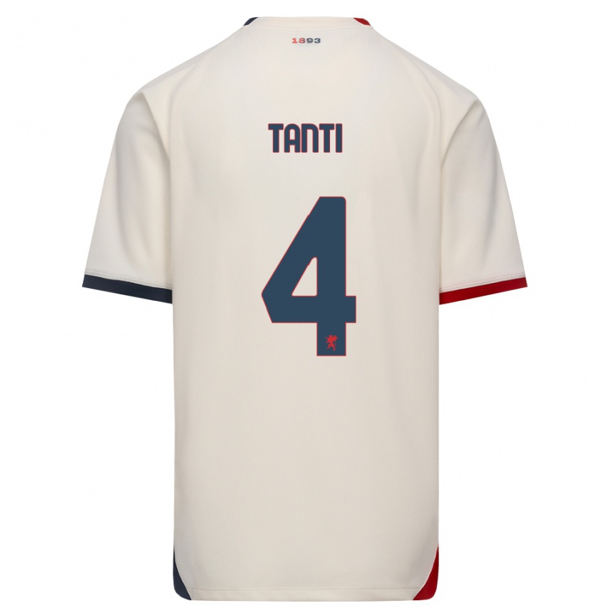 גברים כדורגל Caden Tanti #4 לבן מבריק אדום הרחק ג'רזי 2026/27