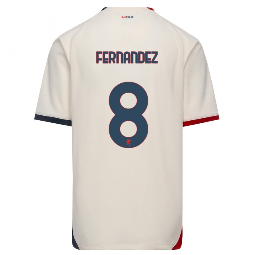גברים כדורגל Maria Fernandez #8 לבן מבריק אדום הרחק ג'רזי 2026/27