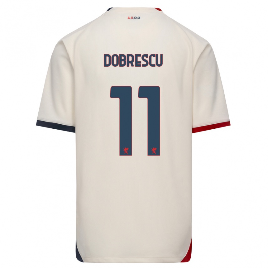גברים כדורגל Ianis Dobrescu #11 לבן מבריק אדום הרחק ג'רזי 2026/27