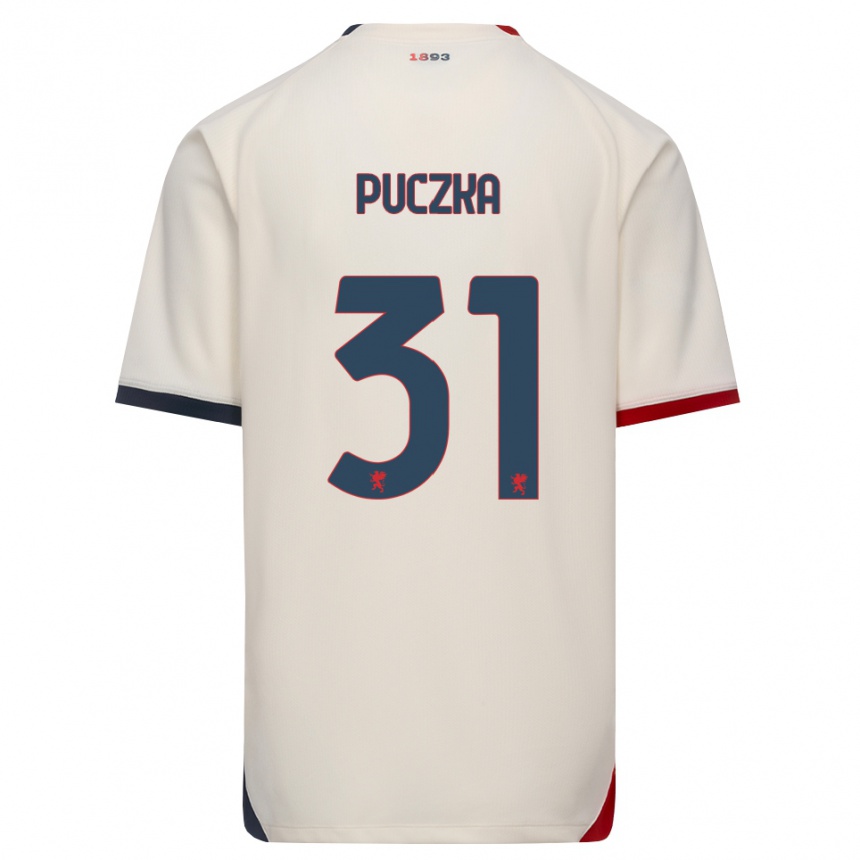גברים כדורגל David Puczka #31 לבן מבריק אדום הרחק ג'רזי 2026/27 גברים כדורגל David Puczka #31 לבן מבריק אדום הרחק ג'רזי 2026/27