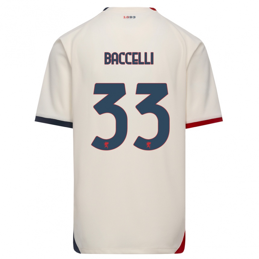 גברים כדורגל Pietro Baccelli #33 לבן מבריק אדום הרחק ג'רזי 2026/27