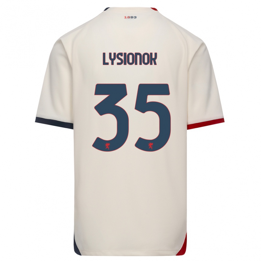 גברים כדורגל Ernestas Lysionok #35 לבן מבריק אדום הרחק ג'רזי 2026/27