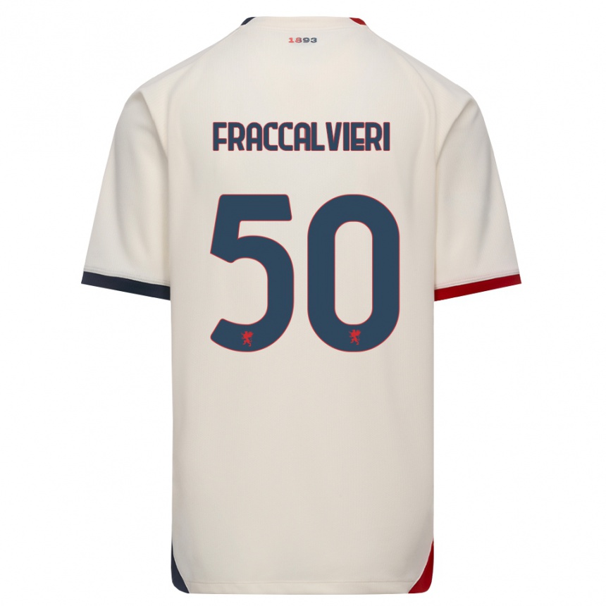 גברים כדורגל Michele Fraccalvieri #50 לבן מבריק אדום הרחק ג'רזי 2026/27