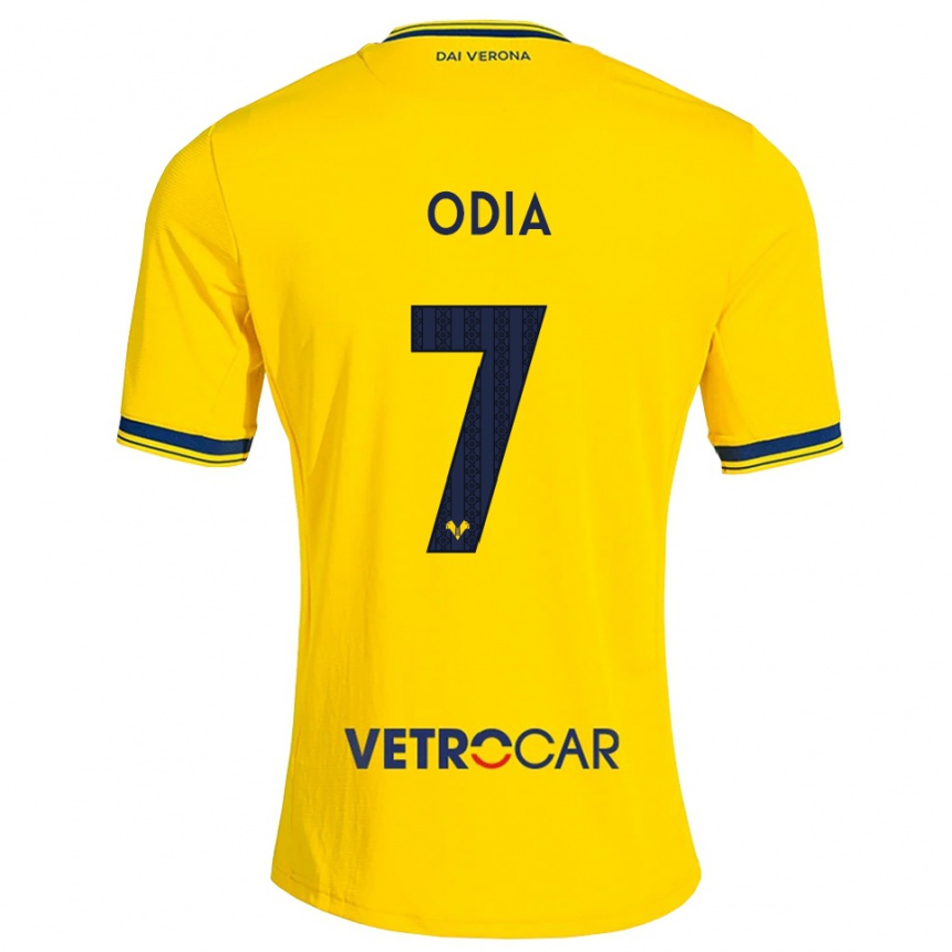 גברים כדורגל David Odia #7 צהוב אדום הרחק ג'רזי 2026/27