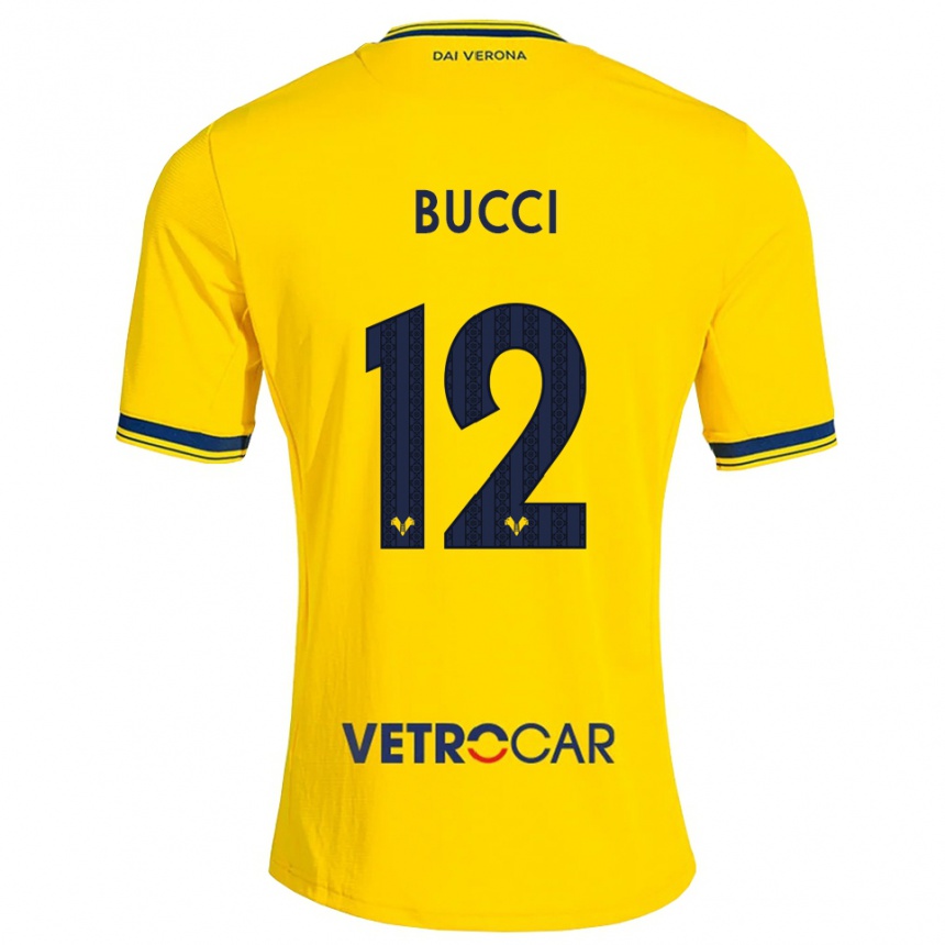גברים כדורגל Irene Bucci #12 צהוב אדום הרחק ג'רזי 2026/27