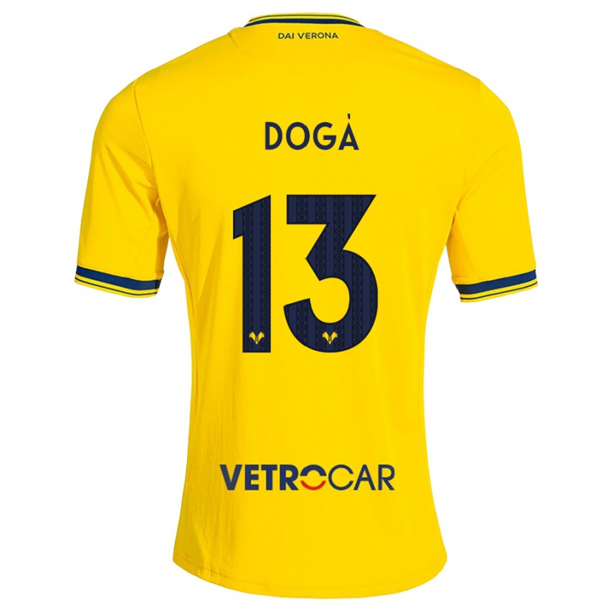 גברים כדורגל Leonardo Dogà #13 צהוב אדום הרחק ג'רזי 2026/27